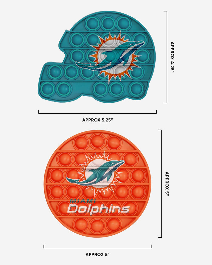 Miami Dolphins 2 Pack Helmet & Circle Push-Itz Fidget FOCO - FOCO.com