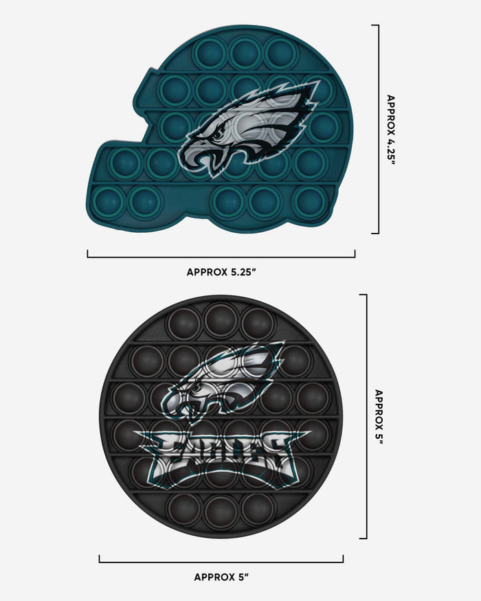 Philadelphia Eagles 2 Pack Ball & Square Push-Itz Fidget FOCO