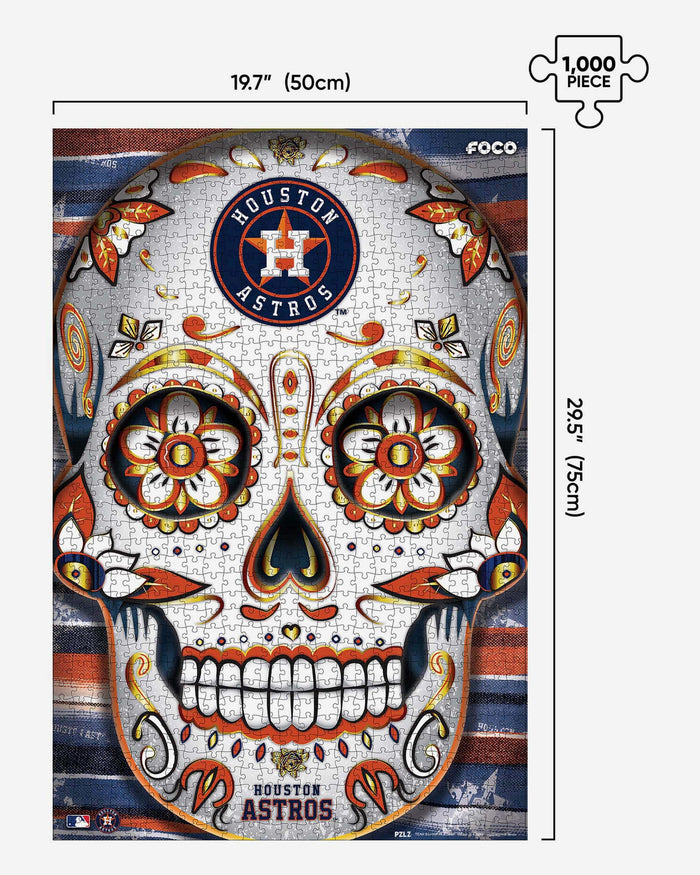 Houston Astros Sugar Skull 1000 Piece Jigsaw Puzzle PZLZ 3D Puzzle Officially Licensed by MLB