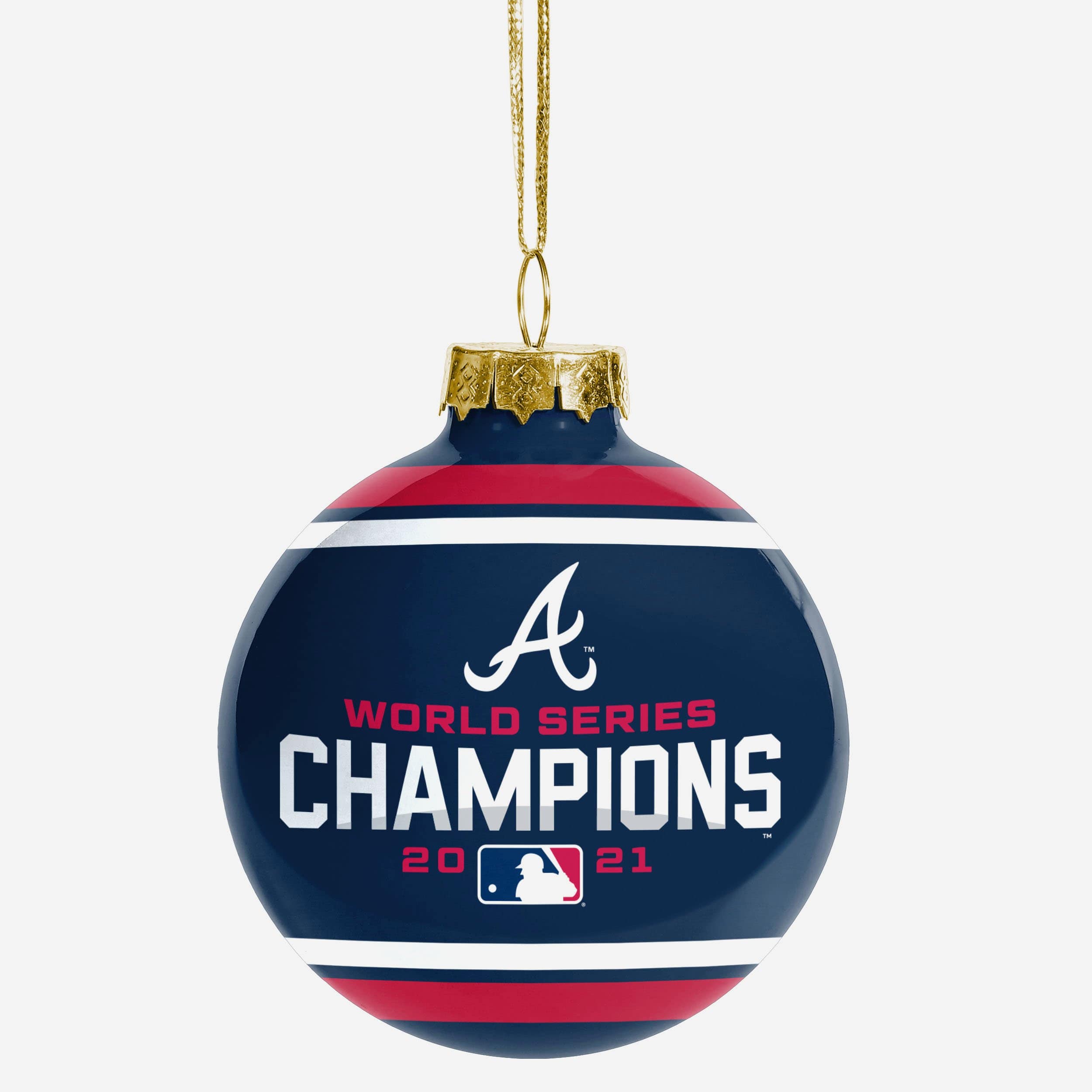 Atlanta Braves 2021 World Series Champions Replica Trophy Wood Christmas  Ornament