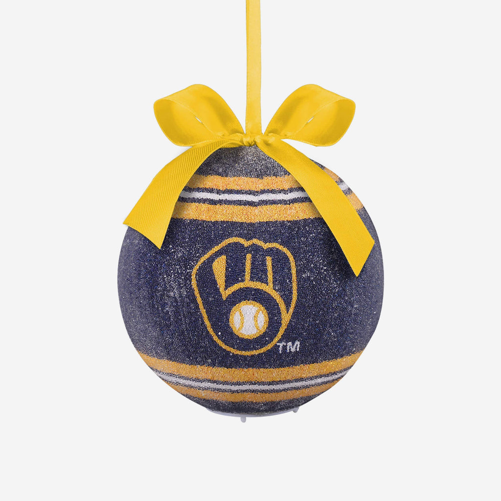 Milwaukee Brewers LED Shatterproof Ball Ornament FOCO - FOCO.com