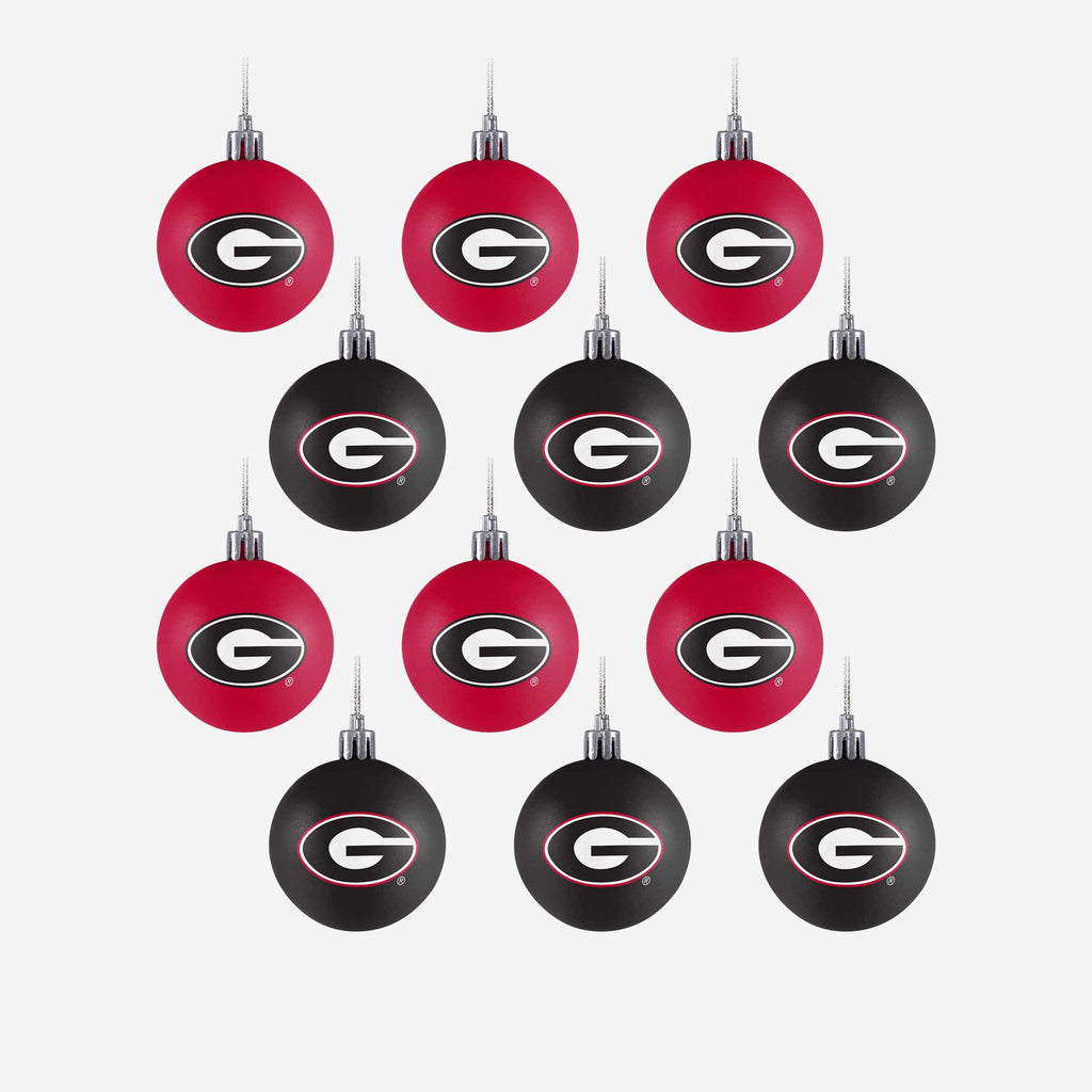 Georgia Bulldogs 12 Pack Ball Ornament Set FOCO - FOCO.com