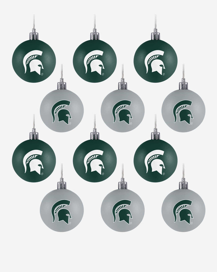 Michigan State Spartans 12 Pack Ball Ornament Set FOCO - FOCO.com