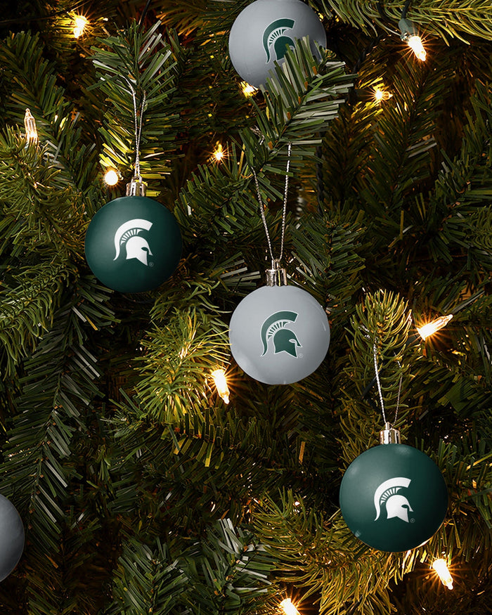 Michigan State Spartans 12 Pack Ball Ornament Set FOCO - FOCO.com