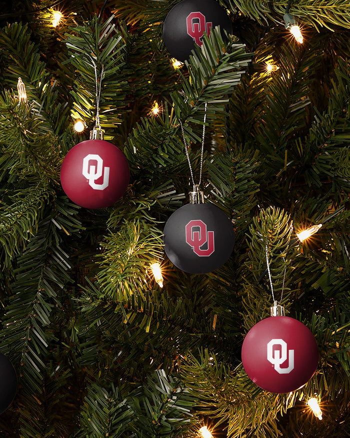 Oklahoma Sooners 12 Pack Ball Ornament Set FOCO - FOCO.com