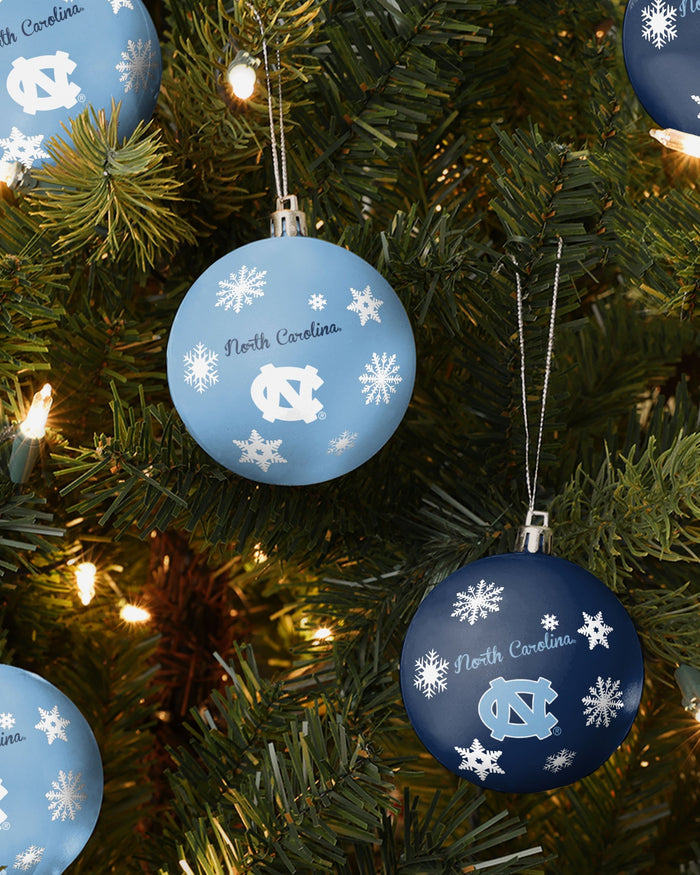 North Carolina Tar Heels 5 Pack Shatterproof Ball Ornament Set FOCO - FOCO.com