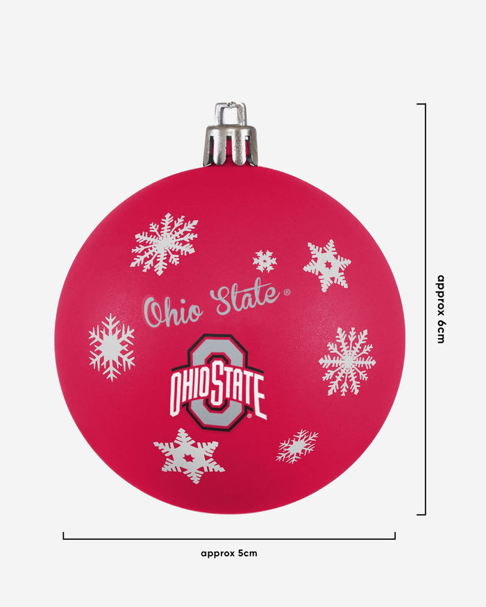 Ohio State Buckeyes 5 Pack Shatterproof Ball Ornament Set FOCO - FOCO.com