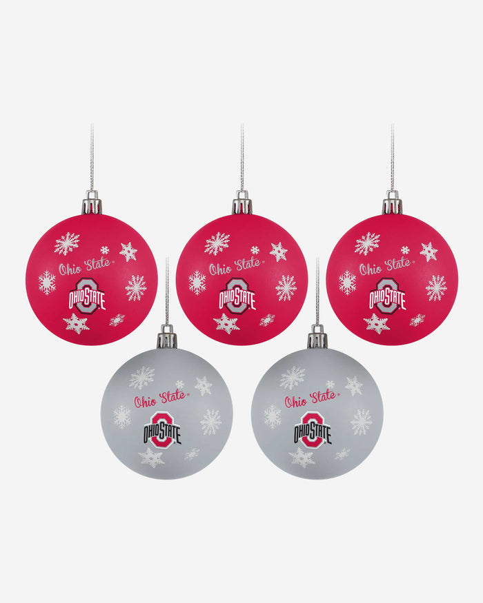 Ohio State Buckeyes 5 Pack Shatterproof Ball Ornament Set FOCO - FOCO.com