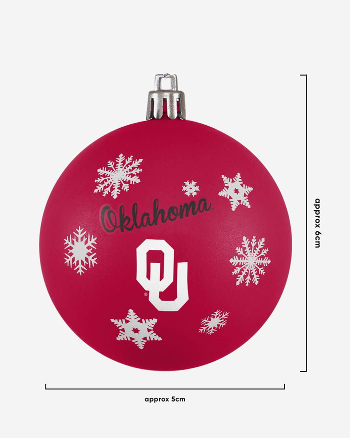 Oklahoma Sooners 5 Pack Shatterproof Ball Ornament Set FOCO - FOCO.com