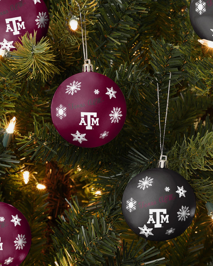 Texas A&M Aggies 5 Pack Shatterproof Ball Ornament Set FOCO - FOCO.com