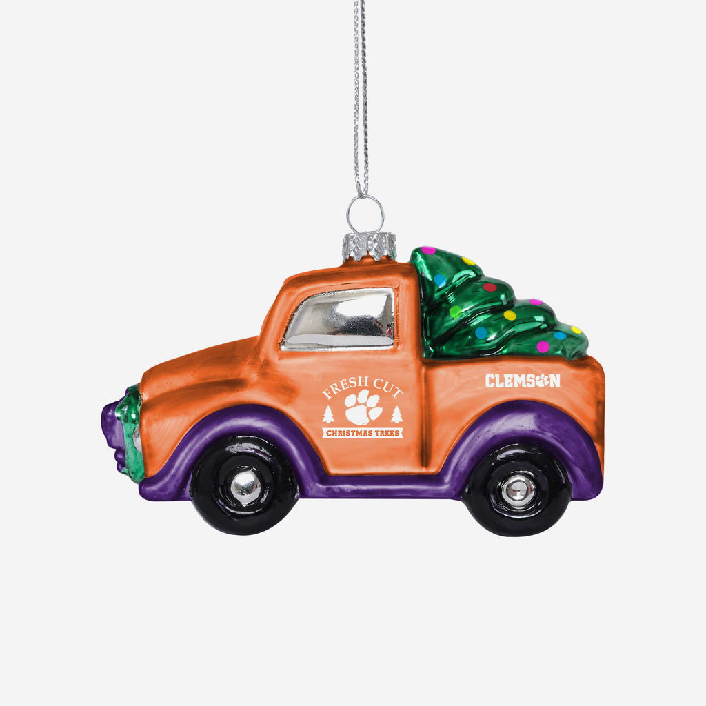 Clemson Tigers Blown Glass Truck Ornament FOCO - FOCO.com