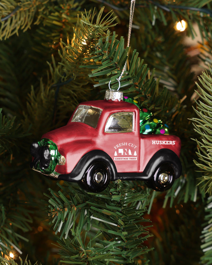 Nebraska Cornhuskers Blown Glass Truck Ornament FOCO - FOCO.com