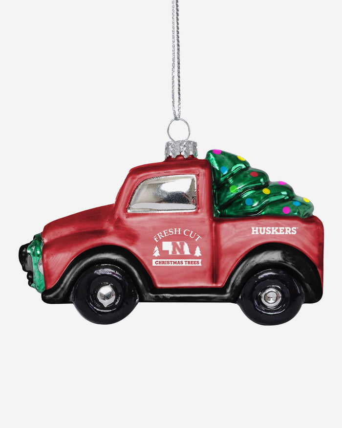 Nebraska Cornhuskers Blown Glass Truck Ornament FOCO - FOCO.com