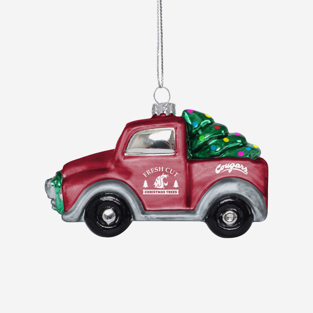 Washington State Cougars Blown Glass Truck Ornament FOCO - FOCO.com