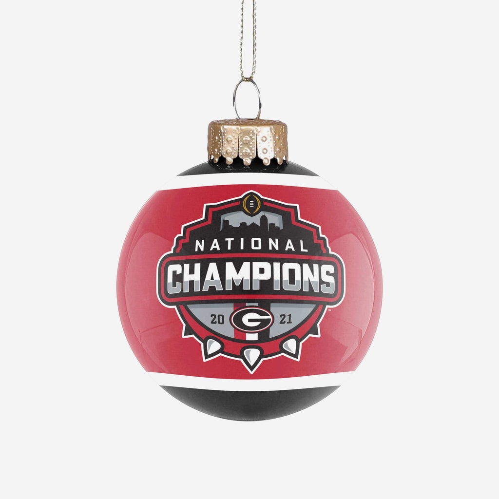 Georgia Bulldogs 2021 Football National Champions Glass Ball Ornament FOCO - FOCO.com