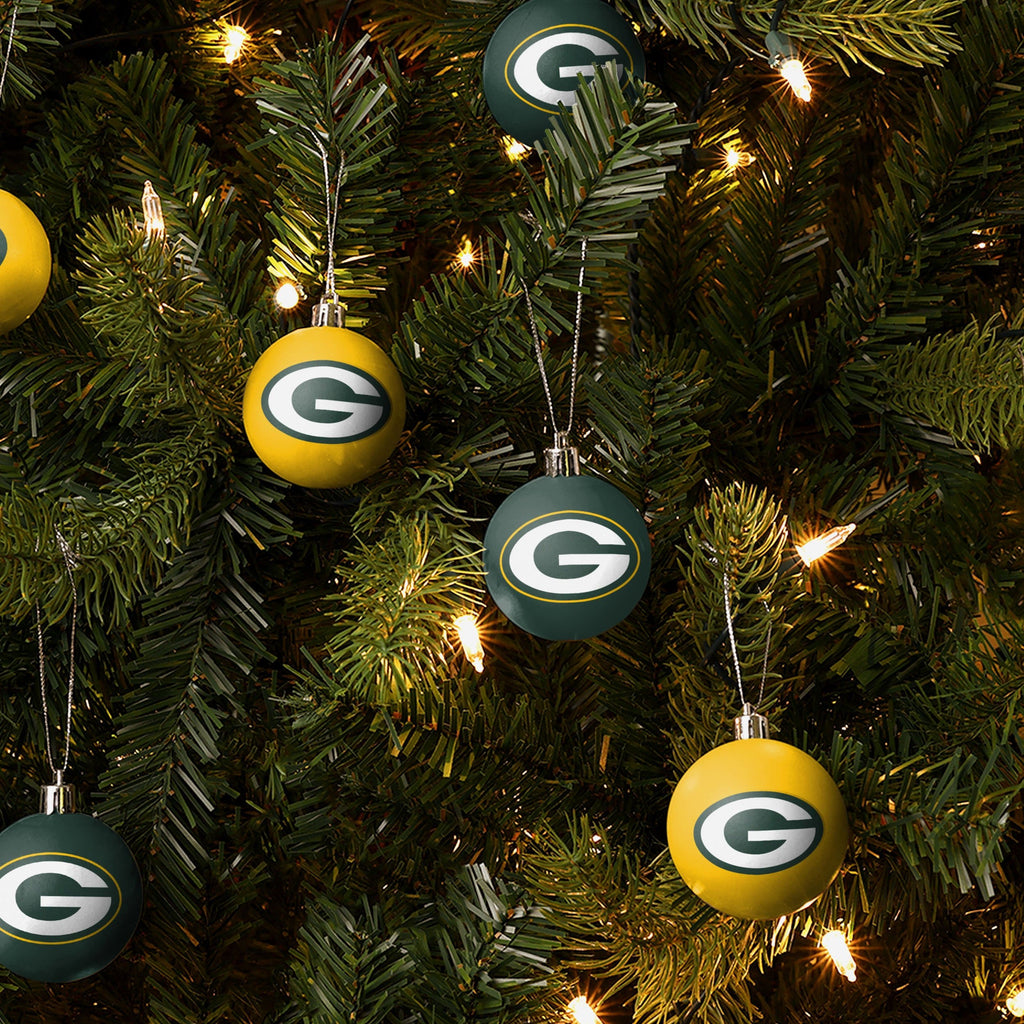 Green Bay Packers 12 Pack Ball Ornament Set FOCO