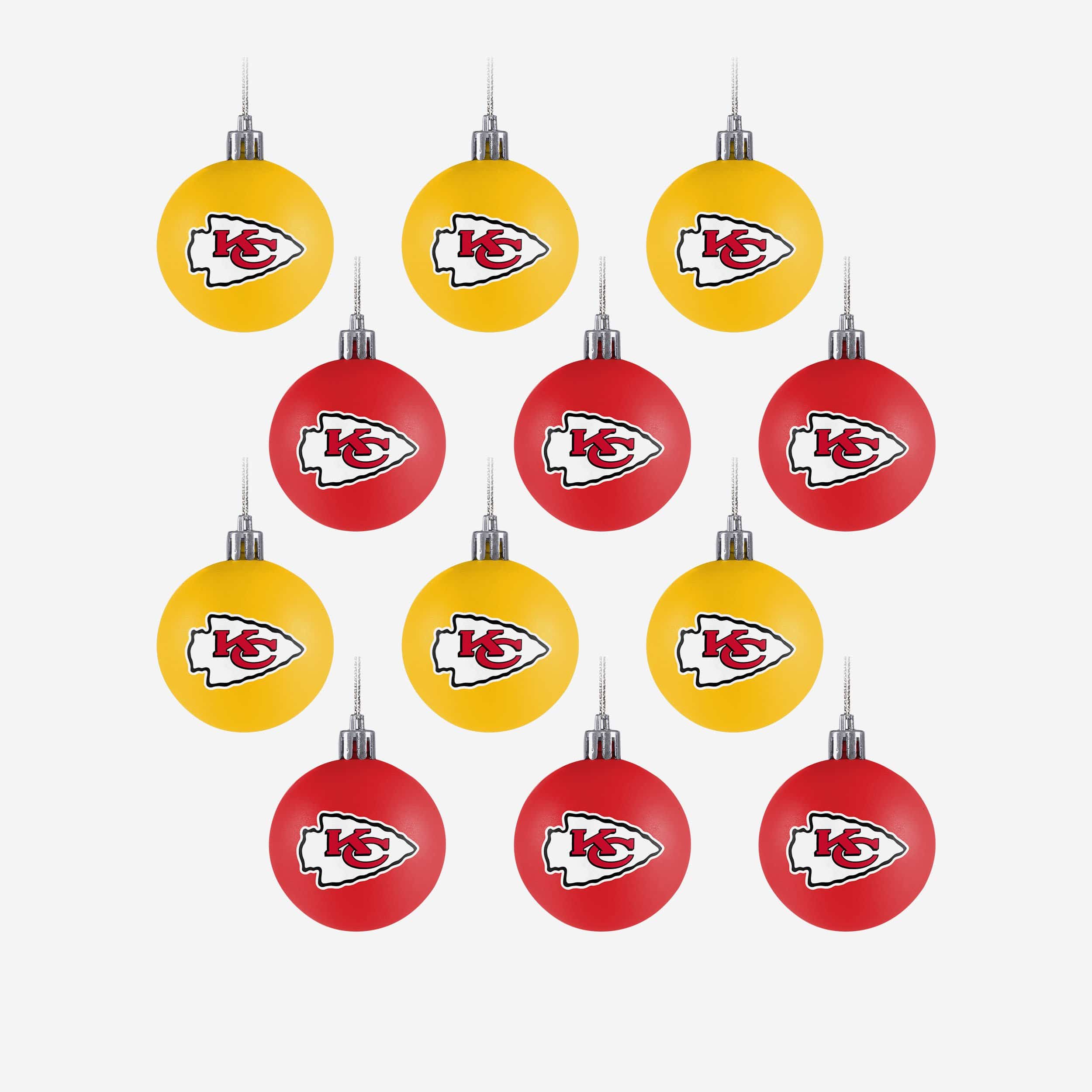 Kansas City Chiefs Super Bowl LVII Champions 5 Pack Ball Ornament Set