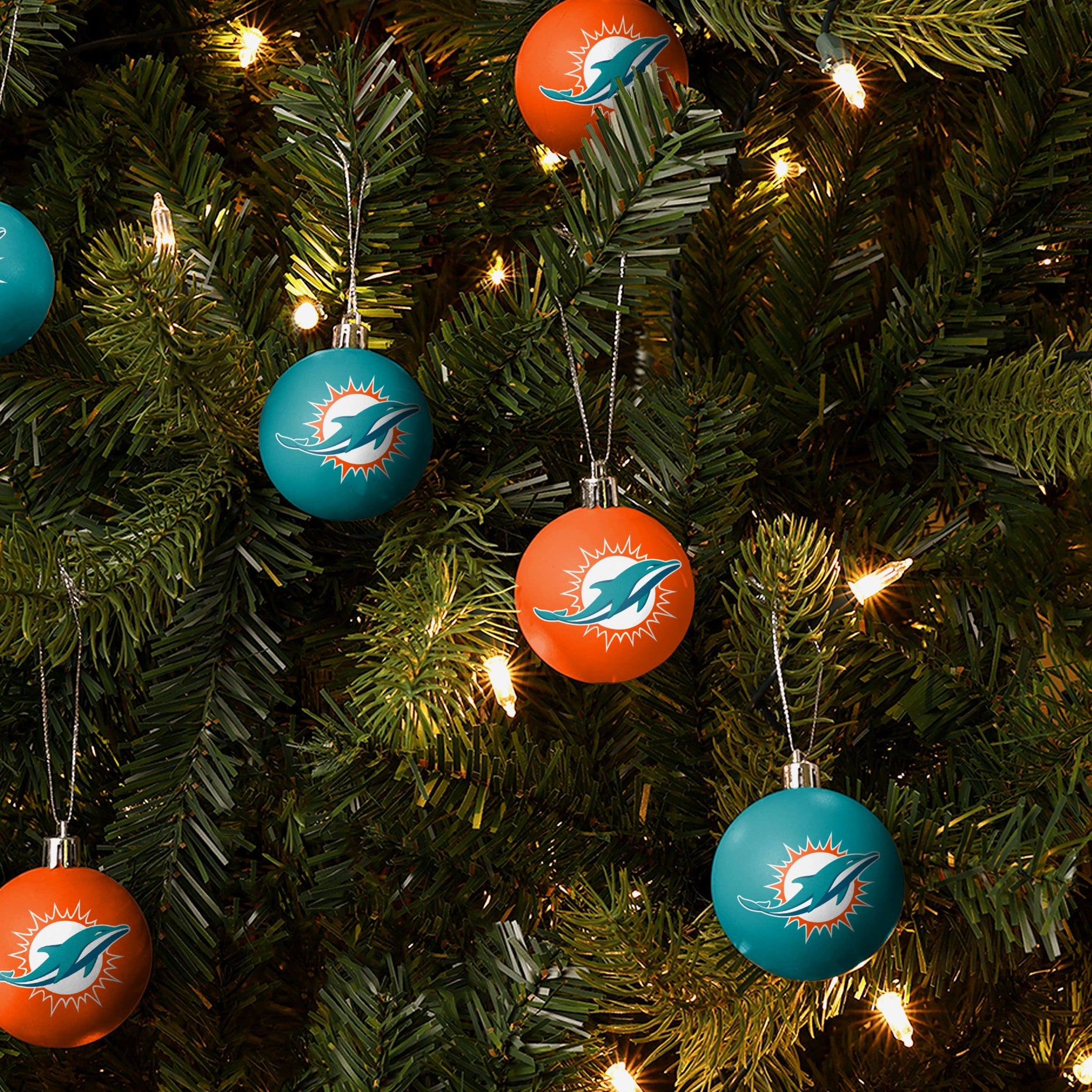 Miami Dolphins Santa Football Sled Ornament - Item 333298