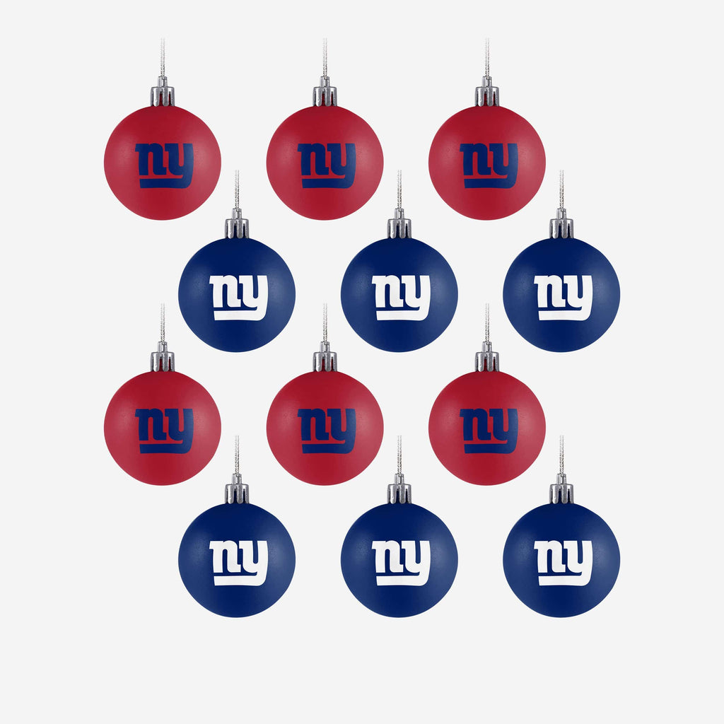 New York Giants 12 Pack Ball Ornament Set Foco - FOCO.com