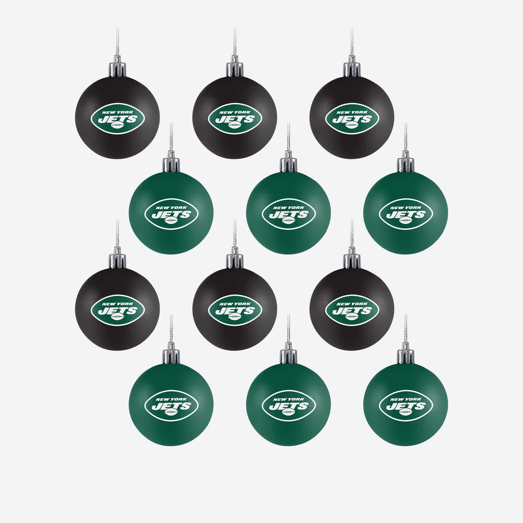 New York Jets 12 Pack Ball Ornament Set Foco - FOCO.com