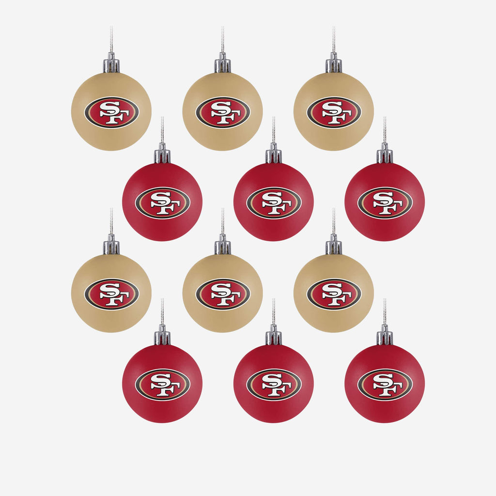 San Francisco 49ers 12 Pack Ball Ornament Set FOCO