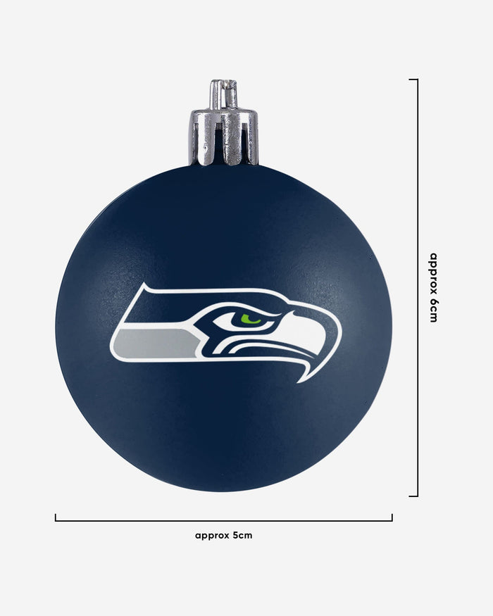 Seattle Seahawks 12 Pack Ball Ornament Set Foco - FOCO.com