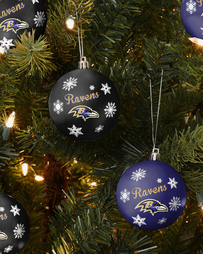 Baltimore Ravens 5 Pack Shatterproof Ball Ornament Set FOCO - FOCO.com