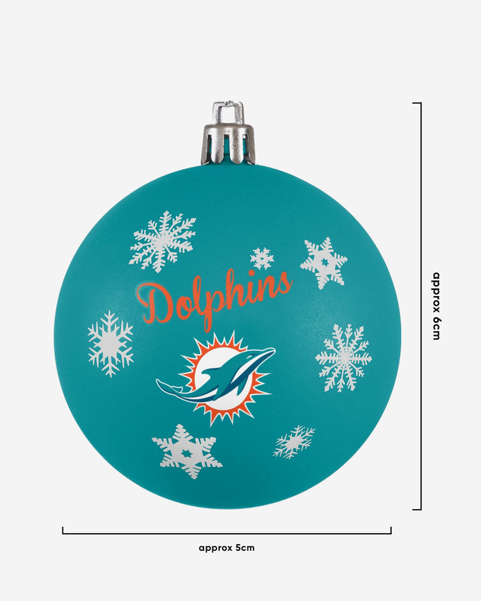 Miami Dolphins 5 Pack Shatterproof Ball Ornament Set FOCO - FOCO.com