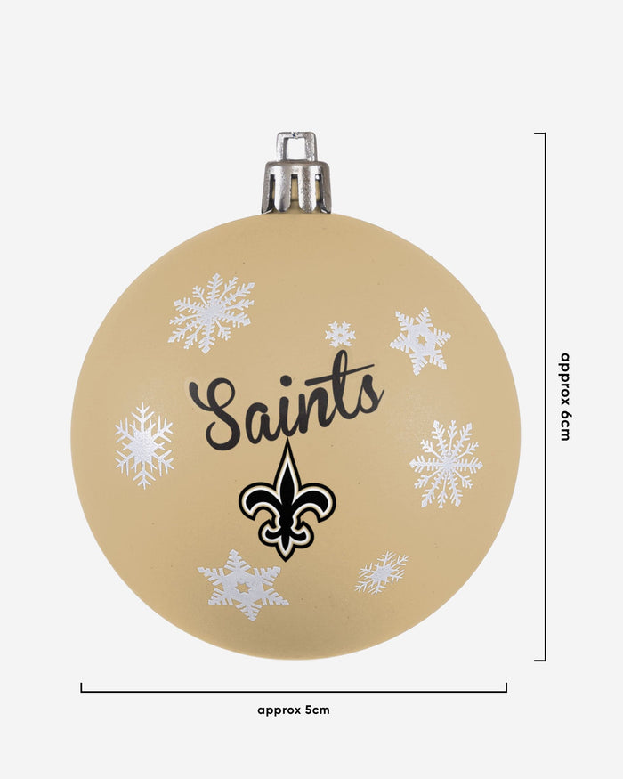 New Orleans Saints 5 Pack Shatterproof Ball Ornament Set FOCO - FOCO.com