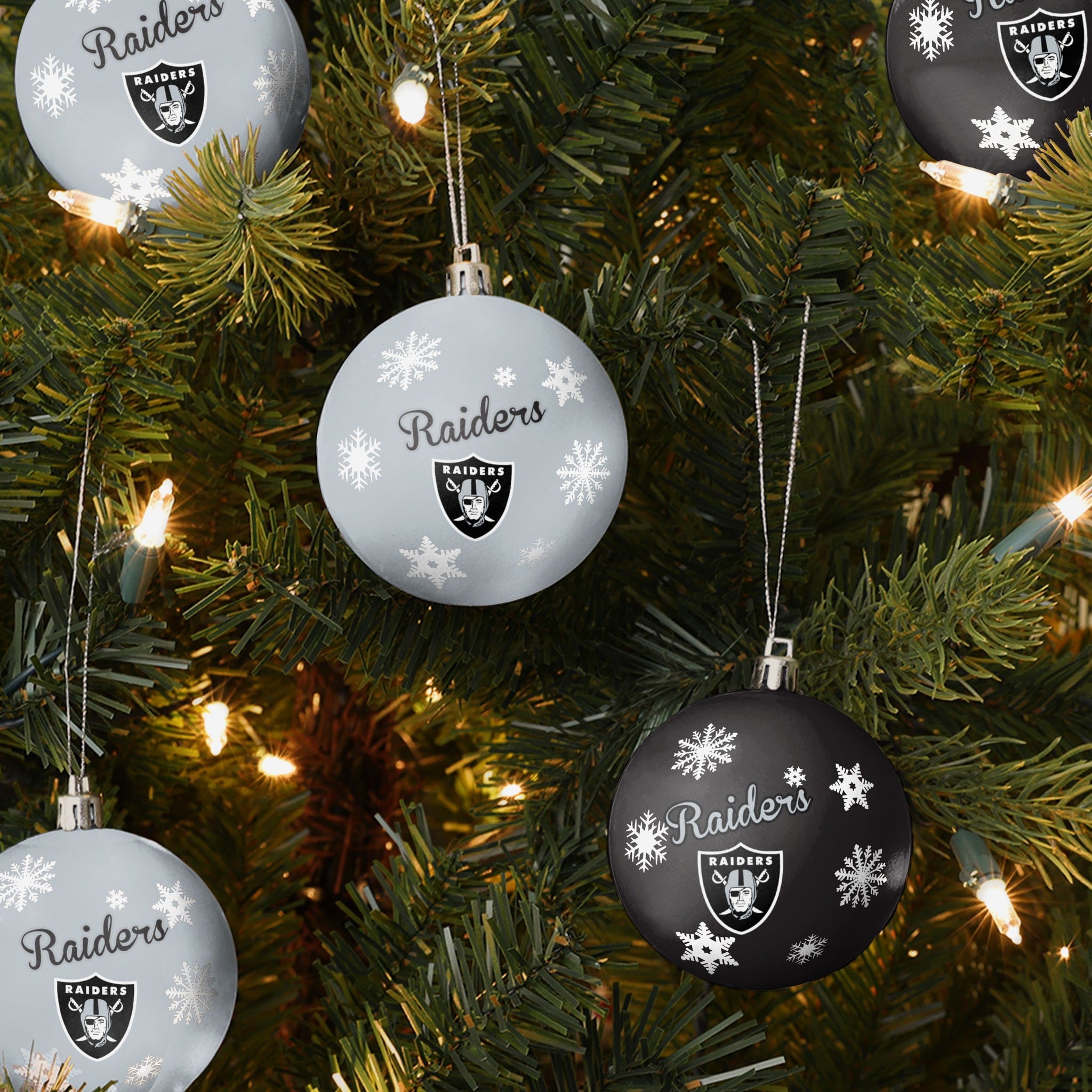 Las Vegas Raiders 12 Pack Ball Ornament Set FOCO