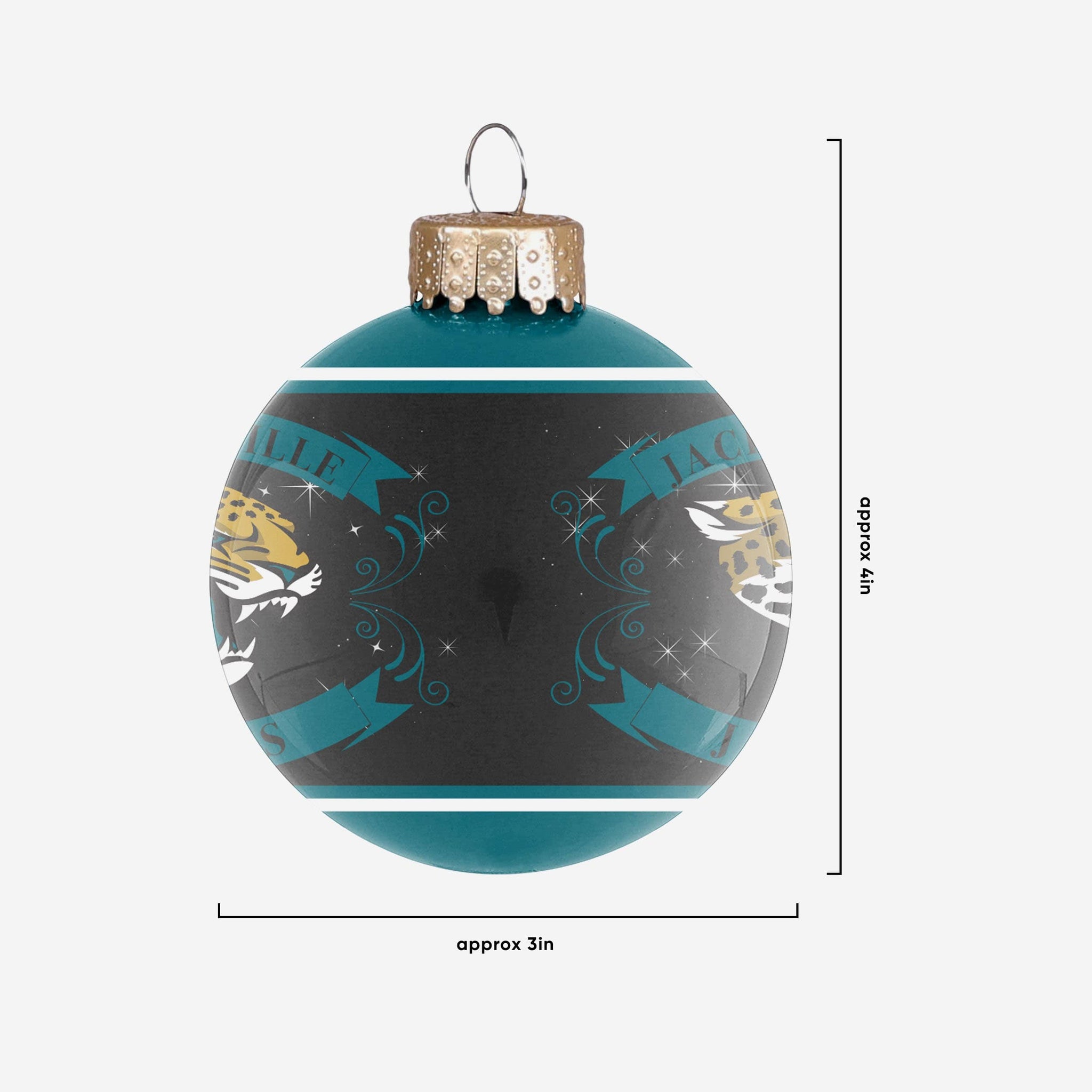 Jacksonville Jaguars 2 Pack Glass Ball Ornament Set FOCO