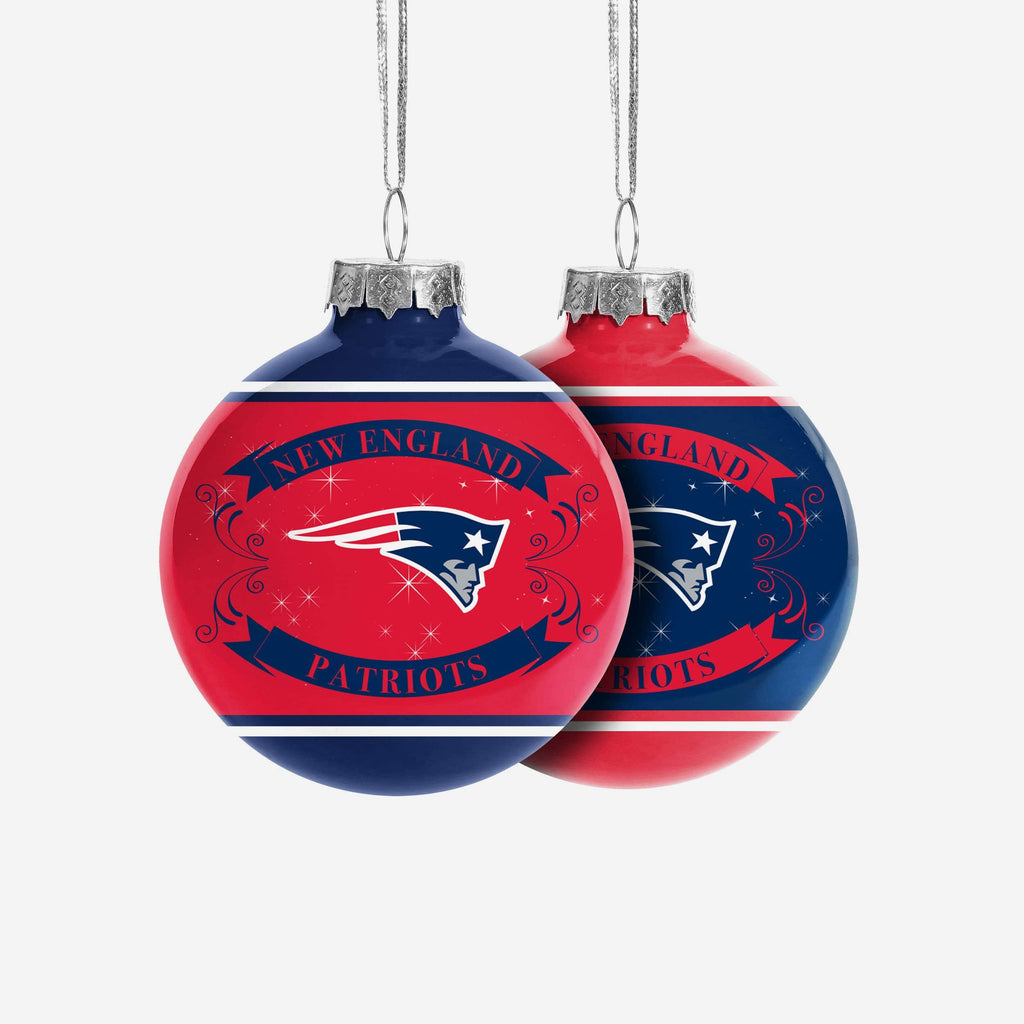 New England Patriots 2 Pack Ball Ornament Set FOCO - FOCO.com