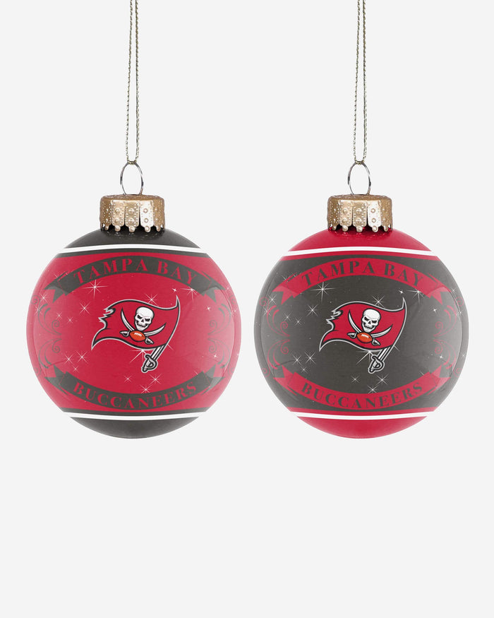 Tampa Bay Buccaneers 2 Pack Glass Ball Ornament Set Foco - FOCO.com