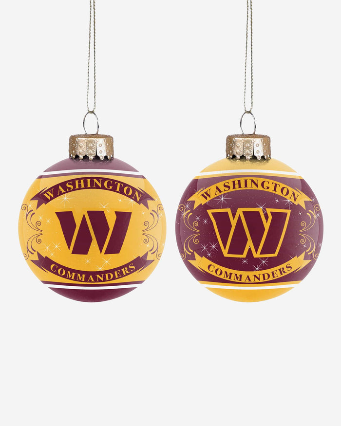 Washington Commanders 2 Pack Ball Ornament Set FOCO - FOCO.com