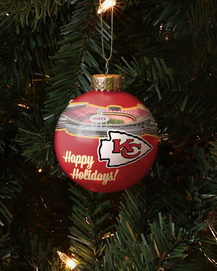 Kansas City Chiefs Stadium Print Glass Ball Ornament FOCO - FOCO.com