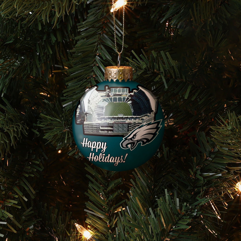 Philadelphia Eagles Stadium Print Glass Ball Ornament FOCO