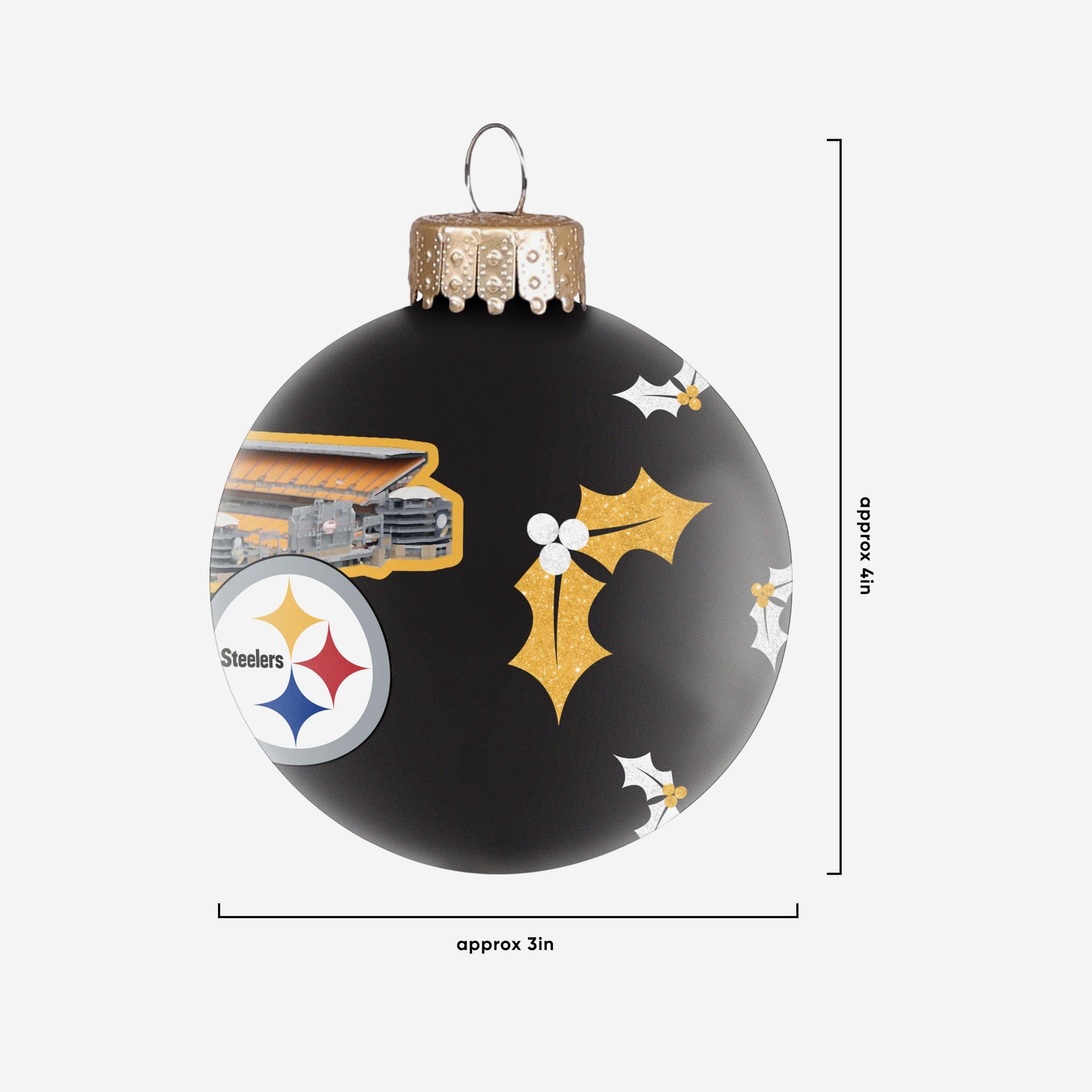 Pittsburgh Steelers Glass Ball Ornament