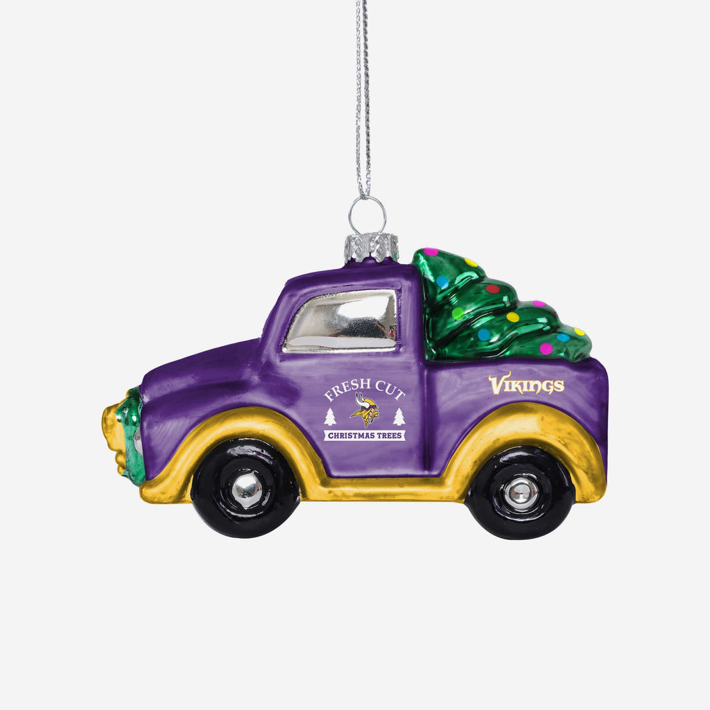 Minnesota Vikings Blown Glass Truck Ornament FOCO - FOCO.com