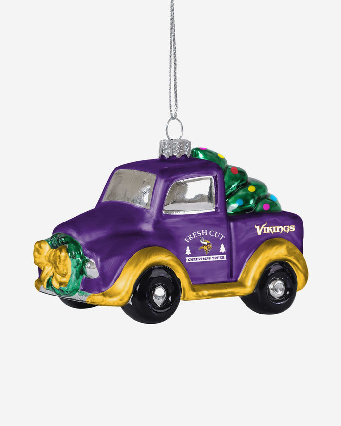 Minnesota Vikings Blown Glass Truck Ornament FOCO - FOCO.com