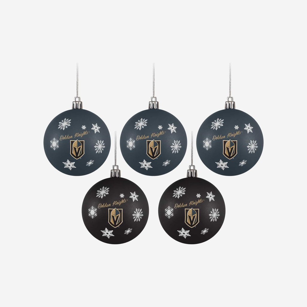 Vegas Golden Knights 5 Pack Shatterproof Ball Ornament Set FOCO - FOCO.com