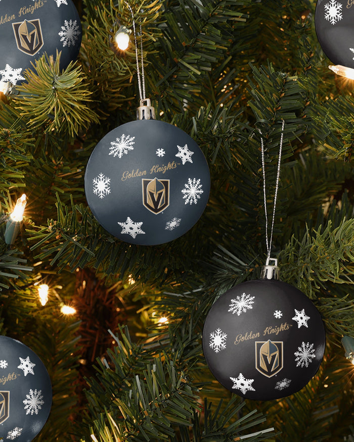 Vegas Golden Knights 5 Pack Shatterproof Ball Ornament Set FOCO - FOCO.com