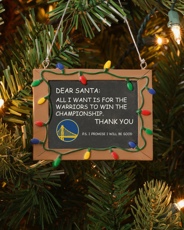 Golden State Warriors Resin Chalkboard Sign Ornament FOCO - FOCO.com