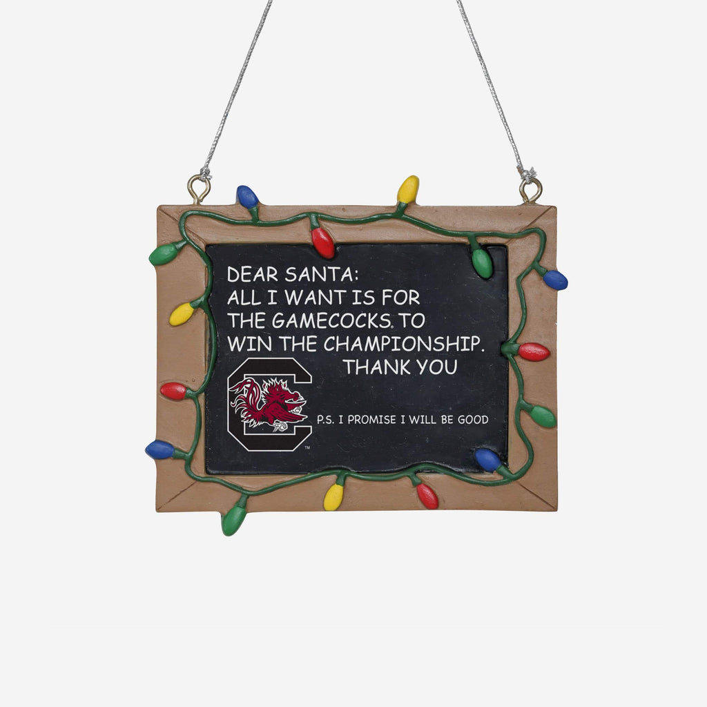 South Carolina Gamecocks Resin Chalkboard Sign Ornament FOCO - FOCO.com