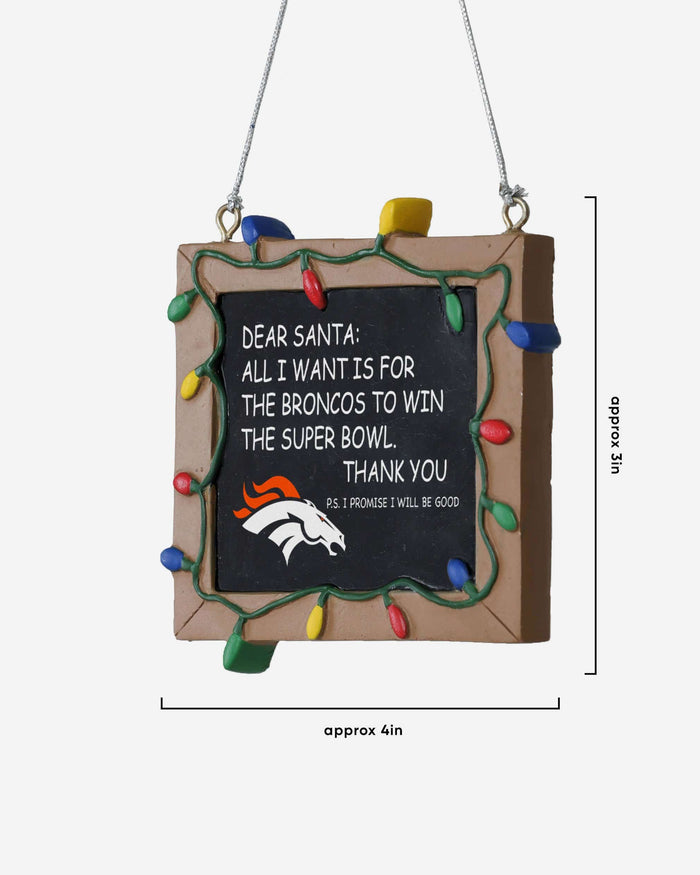 Denver Broncos Resin Chalkboard Sign Ornament FOCO - FOCO.com