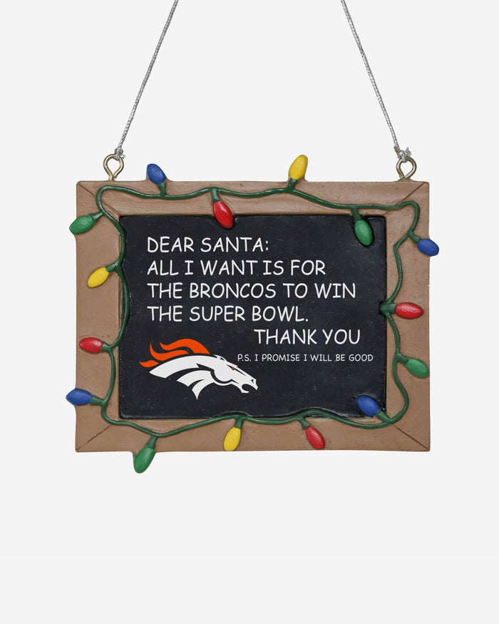 Denver Broncos Resin Chalkboard Sign Ornament FOCO - FOCO.com