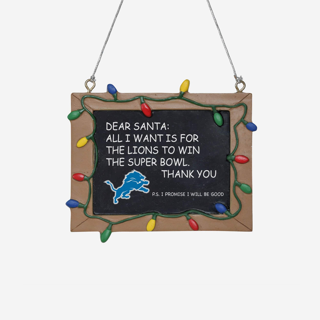 Detroit Lions Resin Chalkboard Sign Ornament FOCO - FOCO.com