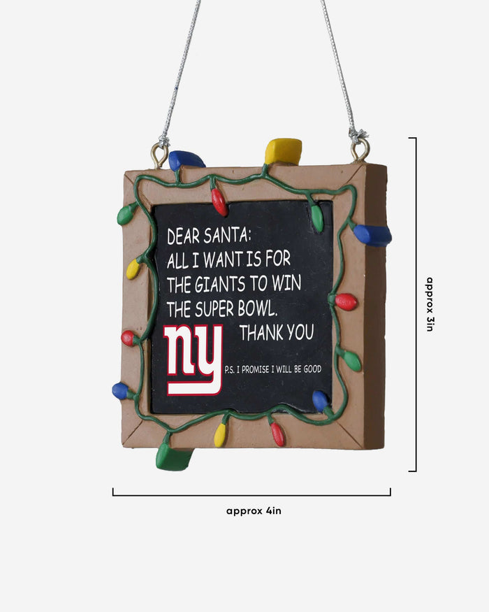 New York Giants Chalkboard Sign Ornament FOCO - FOCO.com