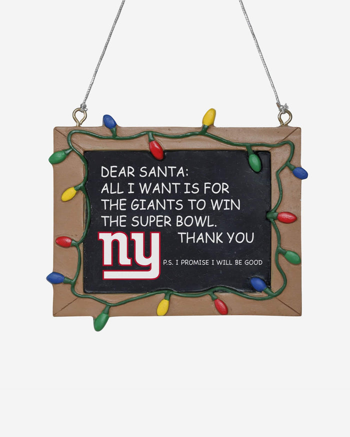 New York Giants Chalkboard Sign Ornament FOCO - FOCO.com