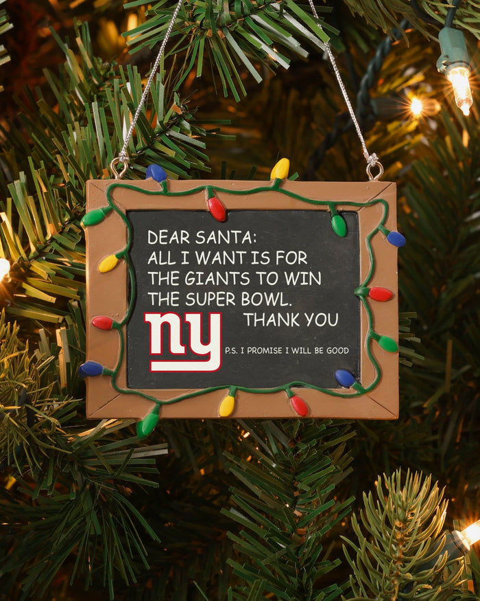 New York Giants Chalkboard Sign Ornament FOCO - FOCO.com