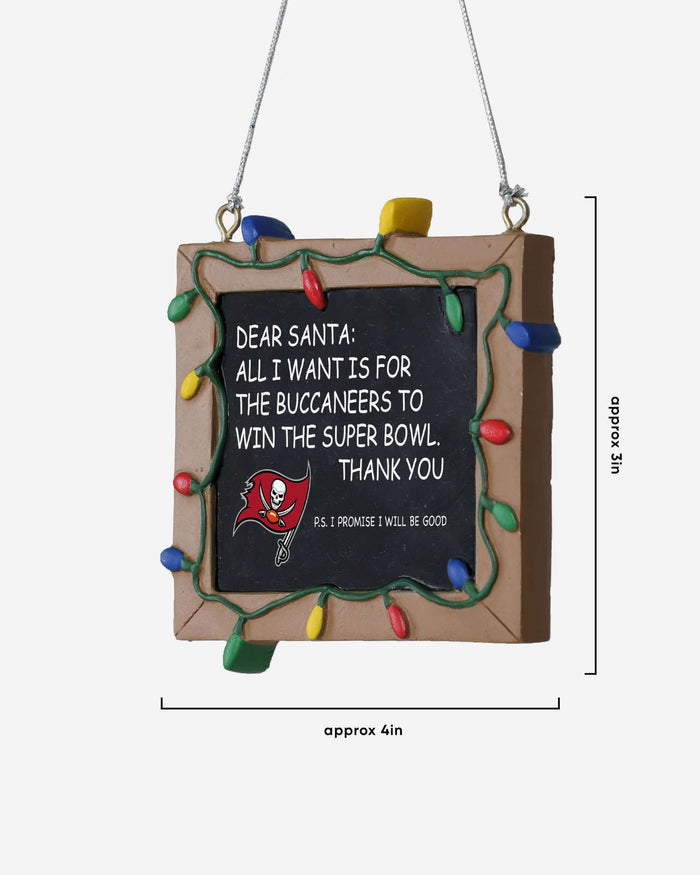 Tampa Bay Buccaneers Resin Chalkboard Sign Ornament FOCO - FOCO.com